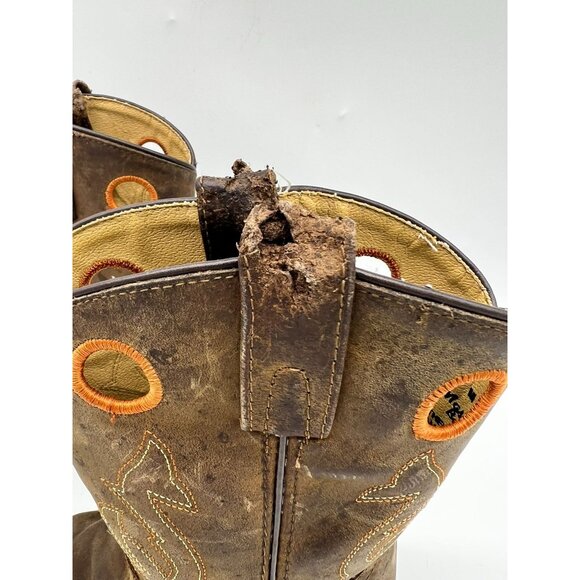 Masterson Boot Womens Cowboy Boots Size 6.5M Brown Leather Square Toe Western - Picture 10 of 16